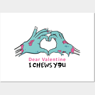 I chew you - Valentine zombie Love Posters and Art